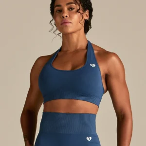 Power Halter Neck Bra | Blueberry