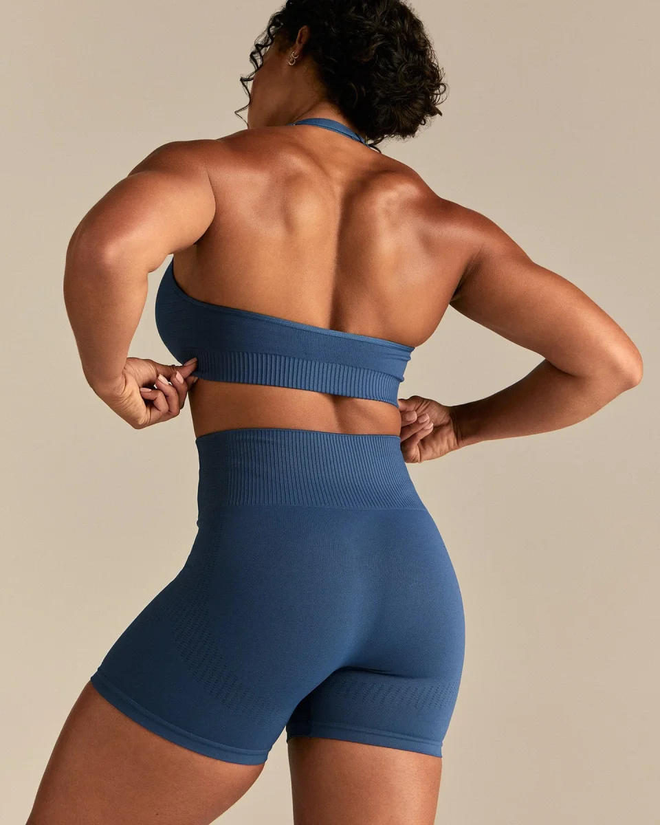 Power Halter Neck Bra | Blueberry – Bild 9
