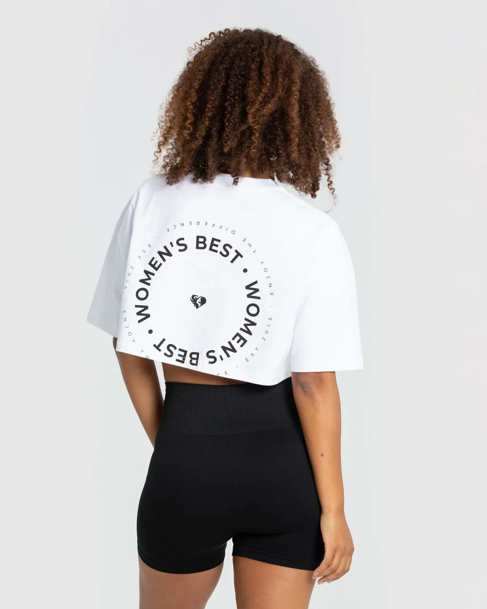 Comfort Oversized Cropped Short Sleeve T-Shirt | White – Bild 4